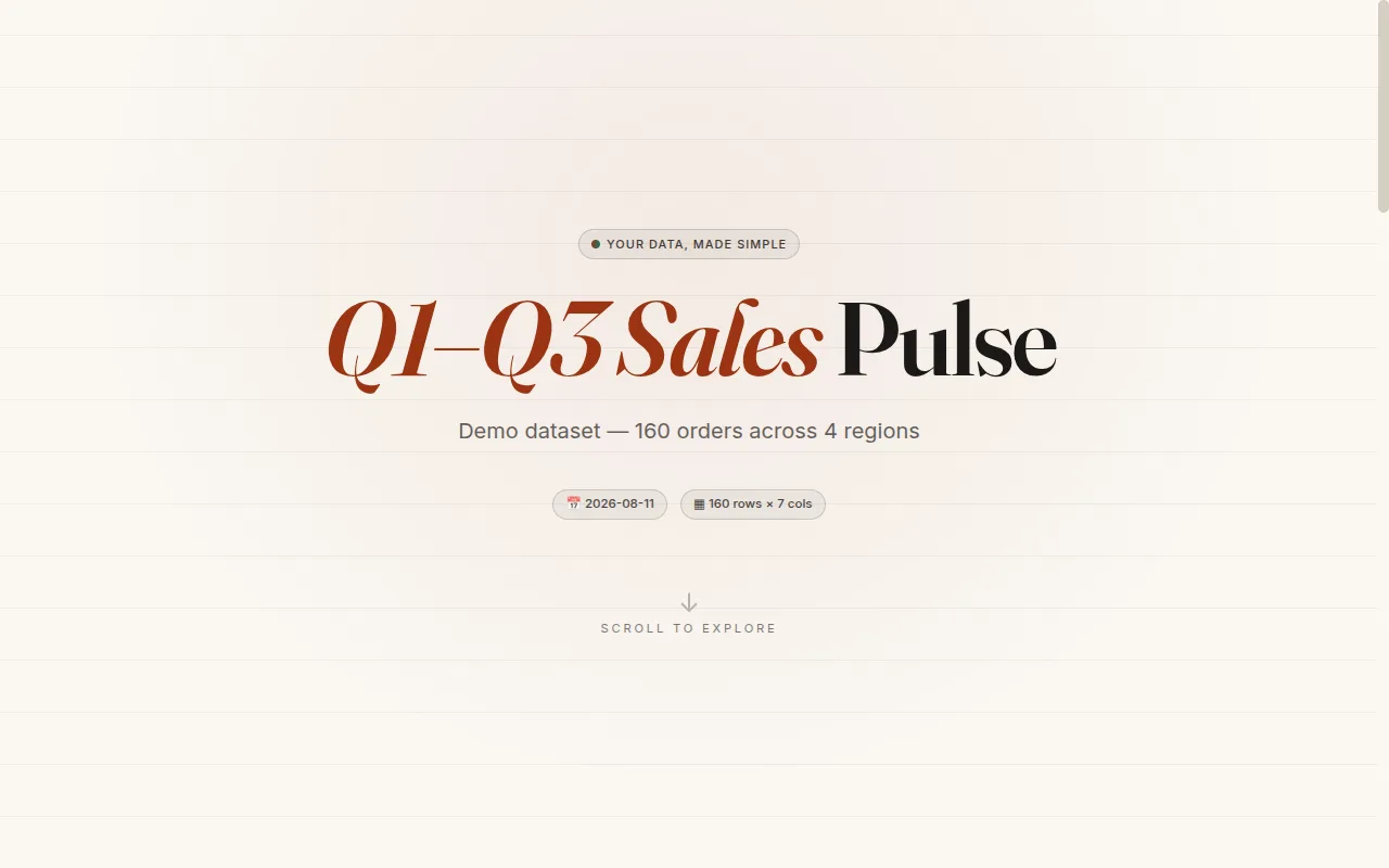 Editorial design — warm paper with serif type